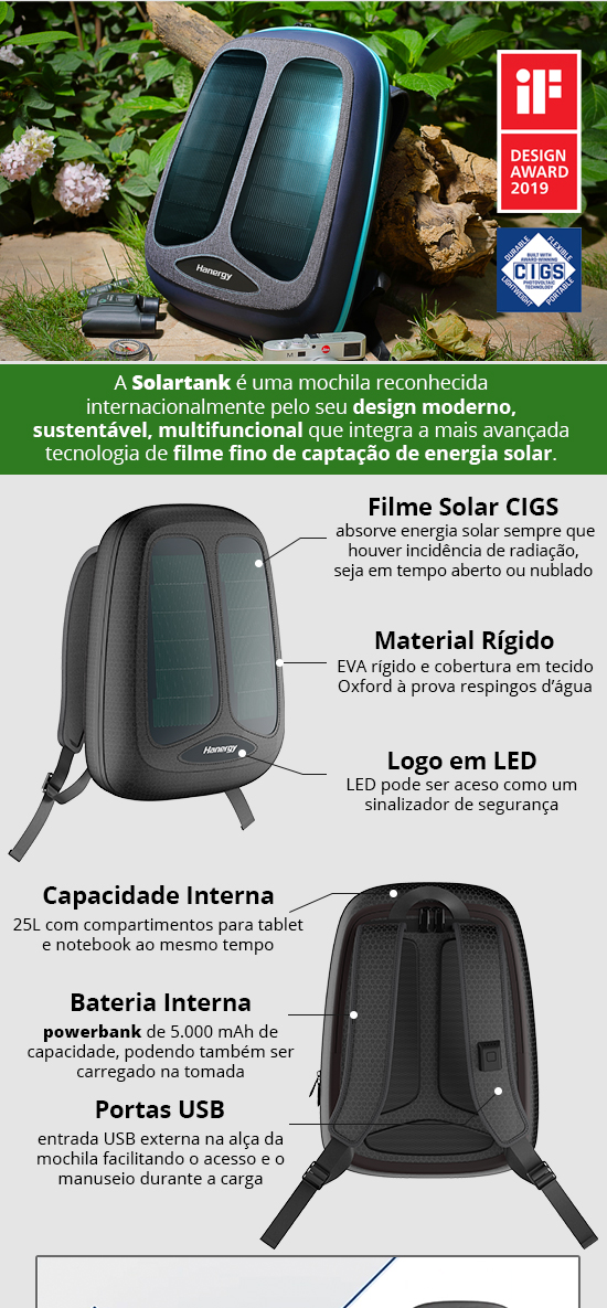 Mochila Solartank Hanergy