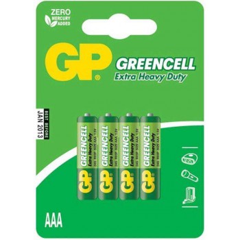 Pilha Greencell Zinco Carvão AAA em Blister de 4pcs – 24G-C4 – GP Batteries