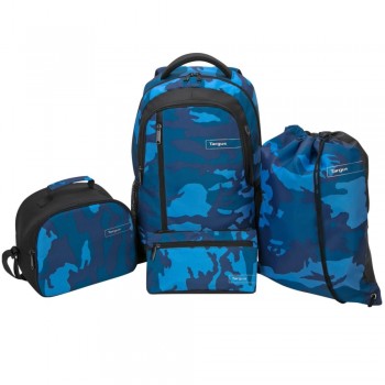 Kit Targus Camo Azul Mochila + Estojo + Bolsa Térmica + Sacochila - BUS89102