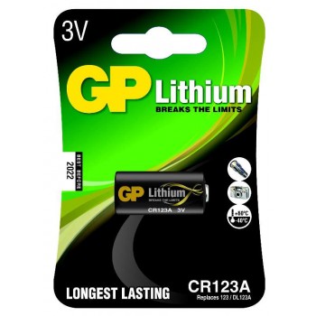 Bateria Lithium Photo 3V – CR123A-C1 - GP Batteries