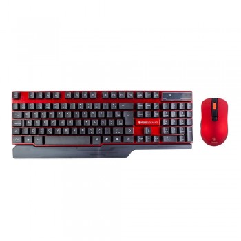 Kit Teclado e Mouse sem Fio Kross Vermelho e Preto KE-KM553V1