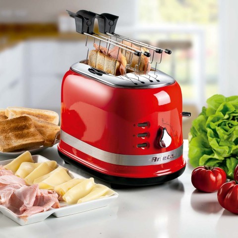 Torradeira Elétrica Ariete 149 Moderna Vermelha p/ 2 Fatias, 6 Níveis de Tostagem, 750W 220V 00C014900ARBR 