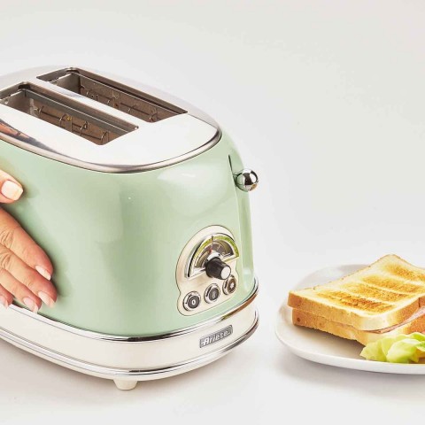 Torradeira Elétrica Ariete 155 Vintage Verde p/ 2 Fatias 127V 6 Níveis de Tostagem 750W - 00C01551EARBR