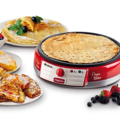 Máquina de Crepe Retrô Ariete 202 Party Time Vermelha 1000W 220V 00C020200ARBR