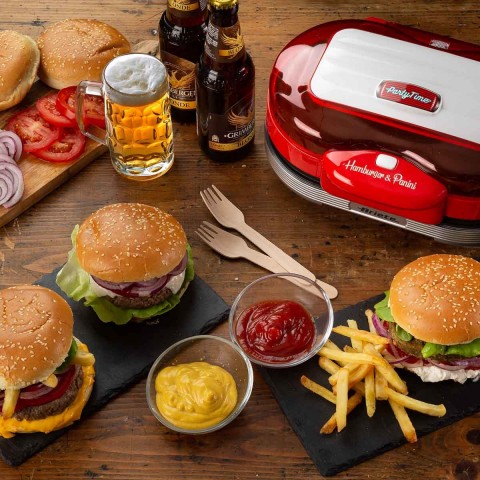 Burger Grill Elétrico Retrô Ariete 205 Party Time Vermelho 1200W - 127V 00C020509ARBR 