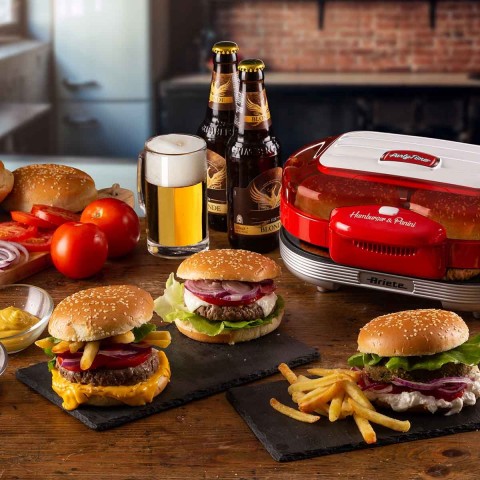 Burger Grill Elétrico Retrô Ariete 205 Party Time Vermelho 1200W - 127V 00C020509ARBR 