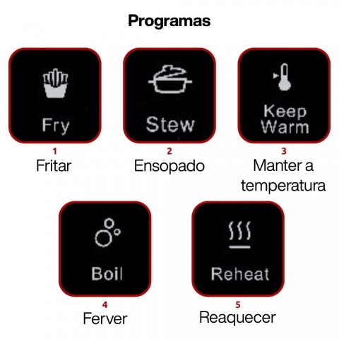 Cooktop de Indução Portátil Ariete 1997 Vitrocerâmico 1 boca Touch 2000W 220V 00C199700ARBR