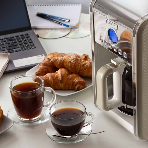 Cafeteira Ariete 1342 Vintage Bege, 4 a 12 Xícaras, Programável, Com Filtro, 900W - 220V 00M134203ARBR