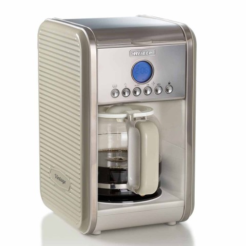 Cafeteira Ariete 1342 Vintage Bege, 4 a 12 Xícaras, Programável, Com Filtro, 900W - 127V 00M13420DARBR