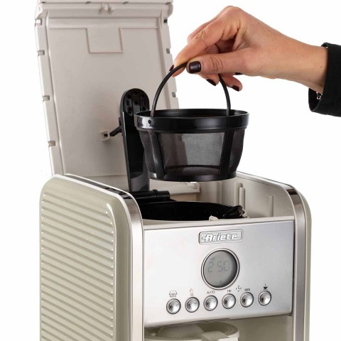 Cafeteira Ariete 1342 Vintage Bege, 4 a 12 Xícaras, Programável, Com Filtro, 900W - 127V 00M13420DARBR