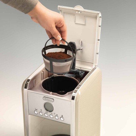 Cafeteira Ariete 1342 Vintage Bege, 4 a 12 Xícaras, Programável, Com Filtro, 900W - 127V 00M13420DARBR