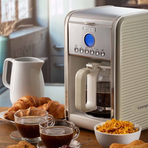 Cafeteira Ariete 1342 Vintage Bege, 4 a 12 Xícaras, Programável, Com Filtro, 900W - 127V 00M13420DARBR
