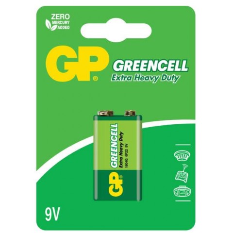 Bateria Greencell Zinco Carvão 9V – 1604G-C1 - GP Batteries