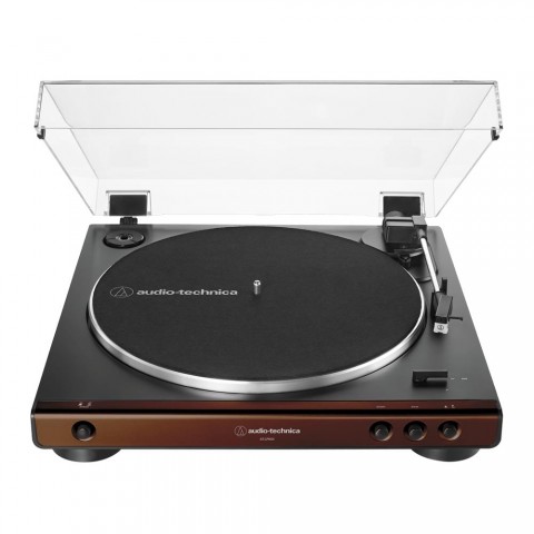 Toca-Discos Audio-Technica AT-LP60X-BW Marrom com acionamento automático por correia (Belt-Drive)