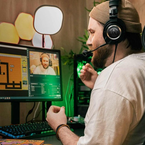 Headset Audio-Technica ATH-M50xSTS StreamSet Para streaming Com Microfone Preto