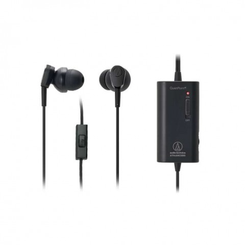 Fone de ouvido Audio-Technica QuietPoint intra-auriculares com microfone e controle - ATH-ANC33iS