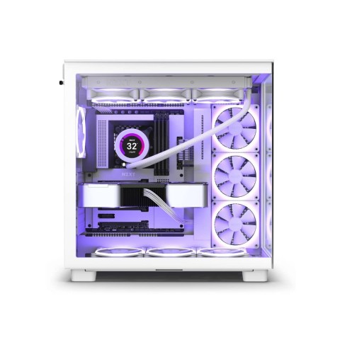Gabinete Gamer NZXT H9 Flow Mid Tower CM-H91FW-01 Lateral e Frontal Vidro Branco (Fosco)