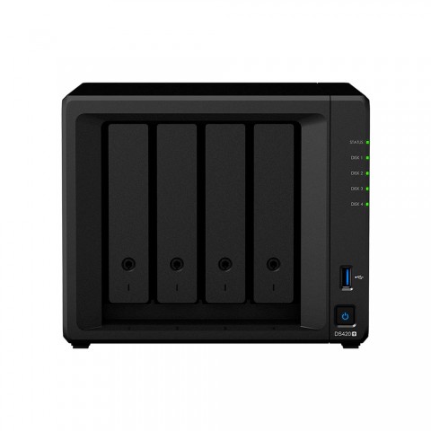 Servidor NAS Synology DiskStation DS420+ com 4 baias e 2 slots para SSD M.2 NVMe