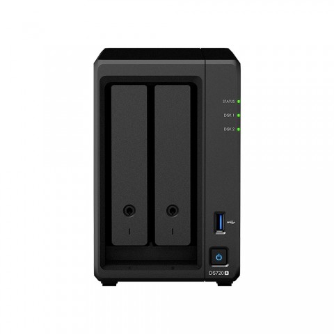 Servidor NAS Synology DiskStation DS720+ com 2 baias expansível a 7 baias, 2 slots SSD M.2 NVMe