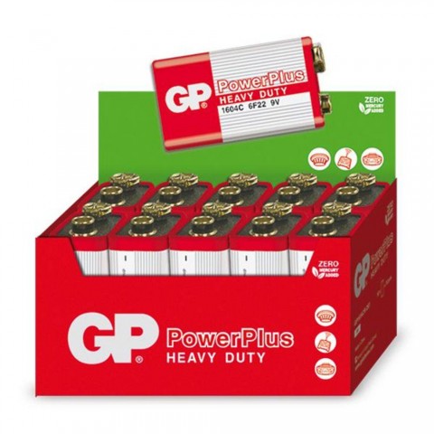 Bateria POWERPLUS 9V Kit de 10 baterias GP1604CR-2S1 - GP Batteries