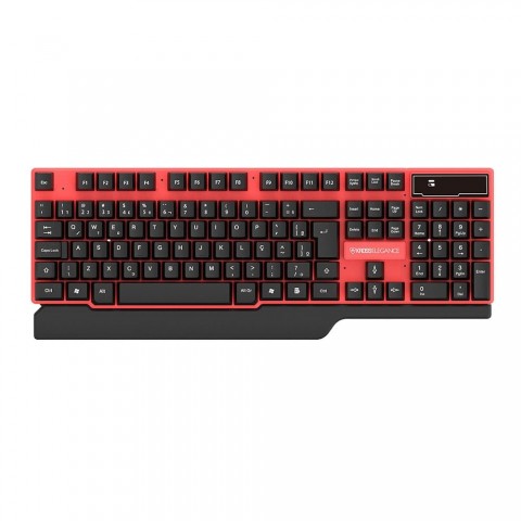 Kit Teclado e Mouse sem Fio Kross Vermelho e Preto KE-KM553V1