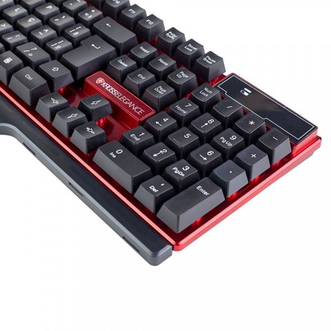 Kit Teclado e Mouse sem Fio Kross Vermelho e Preto KE-KM553V1