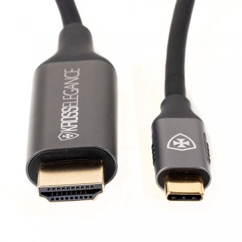 Cabo Conversor Kross USB-C para HDMI 4K@60Hz 1.8m KE-UC0120
