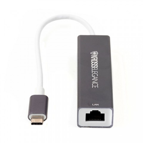 HUB Kross Adaptador USB-C 4 em 1 (3 x USB 3.0 + Ethernet RJ45) KE-UC0501