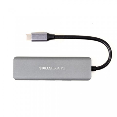 HUB Kross USB-C 7 em 1 (2 x USB 3.0 + HDMI + Áudio 3,5mm + Leitor SD/TF + USB-C Energizada PD) KE-UC4203