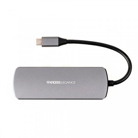 HUB Kross USB-C 7 em 1 (2 x USB 3.0 + HDMI + Áudio 3,5mm + Leitor SD/TF + USB-C Energizada PD) KE-UC4203