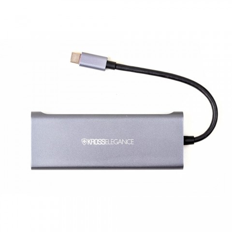 HUB Kross Adaptador USB-C 6 em 1 (3 x USB 3.0 + HDMI + Leitor SD/TF) KE-UC4204