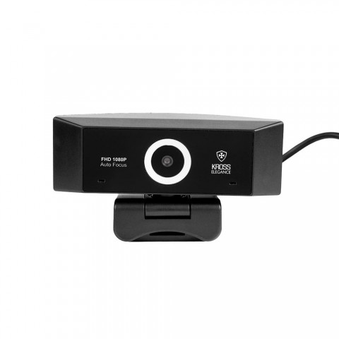 Webcam Kross Full HD 1080P Foco Automático com tripé ajustável KE-WBA1080P