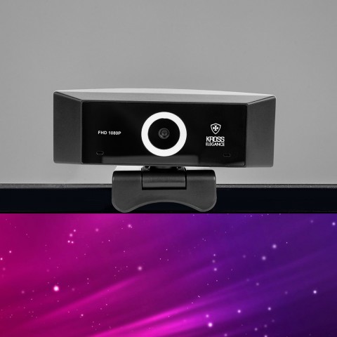 Webcam Kross Full HD 1080P Foco Pré-fixado com tripé ajustável KE-WBM1080P