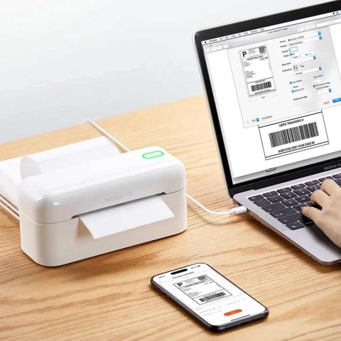 Impressora térmica de etiquetas MUNBYN RealWriter 402 Bluetooth, Branca - RW402B-WH