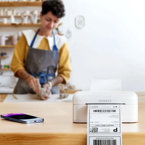 Impressora térmica de etiquetas MUNBYN RealWriter 402 Bluetooth, Branca - RW402B-WH